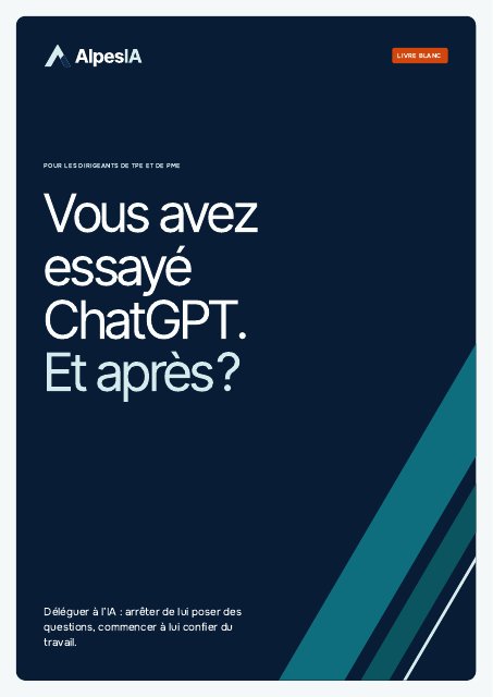 Couverture du livre blanc « Vous avez essayé ChatGPT. Et après ? »